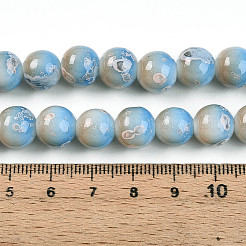 Chapelet de perles en verre baking paint&nbsp;DGLA-N008-10mm-06