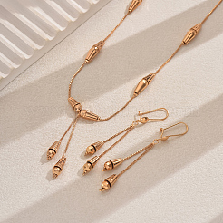 Винтажные каплевидные латунные серьги и ожерелья для женщин VA8501