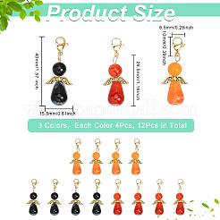 12 шт. 3 стиля подвески из сплава натурального агата HJEW-CA0001-31