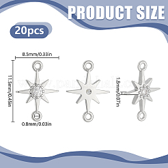 20 Uds. Conectores de eslabones de circonio cúbico transparente micro pavé de latón&nbsp;KK-HY0004-43