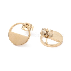 Orecchini a bottone in acciaio inossidabile 304 semicircolari cavi per donna&nbsp;EJEW-Z017-01G