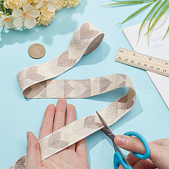 Полиэфирная жаккардовая лента в виде листьев для аксессуаров одежды OCOR-WH0097-23D