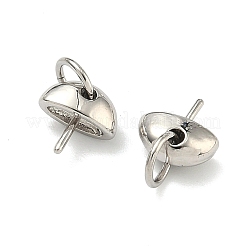 Полукруглые латунные чашеобразные подвески с жемчужными ушками&nbsp;KK-G555-08P