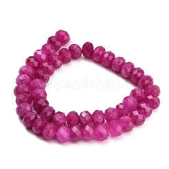 Rangs de perles de jade blanc naturel teintées et facettées&nbsp;GG-CBAE966-01B-P