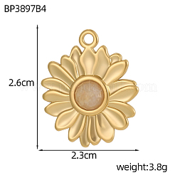 Подвески из нержавеющей стали 304 и бусин из натуральных драгоценных камней.&nbsp;STAS-OY010-24G