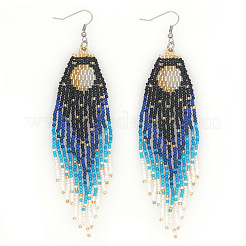 Серьги-подвески в форме луны из стеклянных бусин ручной работы&nbsp;PT7673