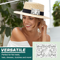 1 пара латунных зажимов для обуви со стразами AJEW-FG0003-60