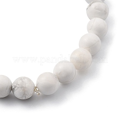 Bracelets de perles extensibles en howlite naturelle pour hommes&nbsp;BJEW-JB05429-01