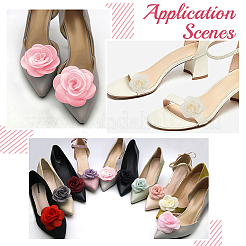 4 stücke 2 farben abnehmbare künstliche rose organza schuh dekoration&nbsp;AJEW-CP0001-82