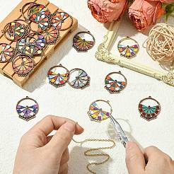 20 шт. 10-цветные эмалевые литые люстры ENAM-CJ0007-01