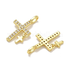 Micro pavé di zirconi chiari in ottone con pendenti in vetro&nbsp;CU-CBA6E4E-14G