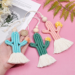 3 pz 3 colori decorazioni pendenti in cotone&nbsp;AJEW-CA0001-86