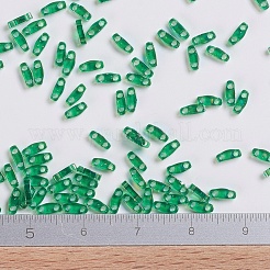 MIYUKIクォーターティラビーズ  日本製シードビーズ  2穴  （qtl179)透明な緑ab  5x1.2x1.9mm  穴：0.8mm  約480PCS /ボトル  10 G /ボトル&nbsp;SEED-JP0008-QTL179