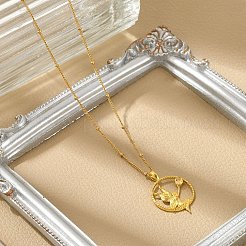 Латунные и акриловые греческие богини плоские круглые подвески ожерелья NJEW-R018-01G