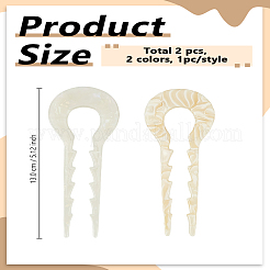 2 fourche à cheveux en acétate de cellulose (résine) en forme de U&nbsp;OHAR-LP0004-05C