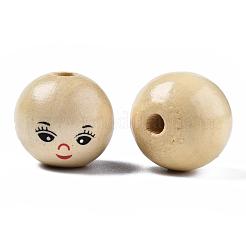 Печатные бусы из натурального дерева WOOD-S055-39A-01