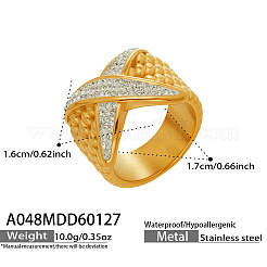 Fingerringe aus 304 Edelstahl mit Mikropflaster und Zirkonia&nbsp;WG92048-02