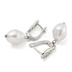 Boucles d'oreilles créoles en laiton plaqué en forme de larme&nbsp;EJEW-C102-28A-P
