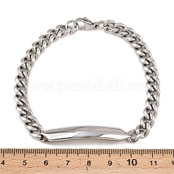 Браслеты из кубинской цепочки из нержавеющей стали 304 для мужчин и женщин&nbsp;BJEW-G766-05P-01