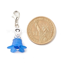 Прозрачный акриловый кулон с матовым цветком&nbsp;HJEW-JM00628-03