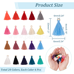 120 шт. 20-х цветная полиэстеровая подвеска-кисточка FIND-NB0004-24