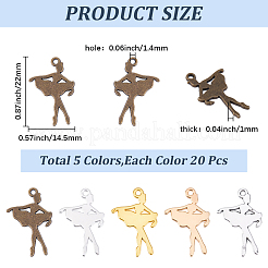 100 pièces 5 couleurs pendentifs en alliage de style tibétain&nbsp;FIND-SC0022-34