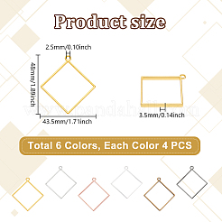 24 pz 6 stili pendenti in lega di zinco in stile tibetano&nbsp;FIND-GA0005-17