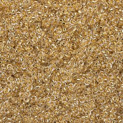 MIYUKIラウンドロカイユビーズ  日本製シードビーズ  11/0  （rr195) 24ktゴールドライニングクリスタル  2x1.3mm  穴：0.8mm  約50000個/ポンド&nbsp;SEED-G007-RR0195