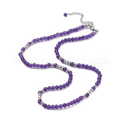 Круглое колье из бисера из натуральных смешанных камней для девочек и женщин NJEW-F287-01