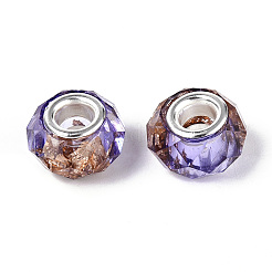 Прозрачные европейские бусины-рондель из смолы&nbsp;RESI-N044-01H