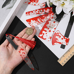 6 шт. 6 стиля закладки из акрила с кисточкой&nbsp;AJEW-CP0009-56