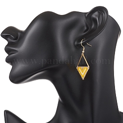 Серьги-подвески из ромбовидного стекла&nbsp;EJEW-MZ00640