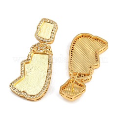 Серьги-гвоздики с прозрачным кубическим цирконием из латуни с микропаве&nbsp;KK-Z122-14G