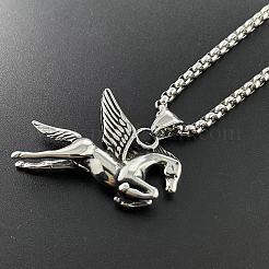 Мужские панк-кулоны в виде летящей лошади из нержавеющей стали 304 MG5472