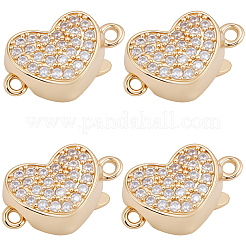 6 шт. латунные застежки-коробочки с микропаве из прозрачного кубического циркония KK-BBC0019-67