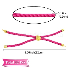 12 bracelet en nylon de 3 couleurs adapté aux breloques de connecteur&nbsp;AJEW-YW0001-40A