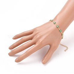 Daisy Link Chain Halsketten & Armbänder Schmuck Sets&nbsp;SJEW-JS01138-02