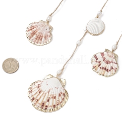 Подвесные украшения из ракушек с гальваническим покрытием&nbsp;HJEW-JM04538