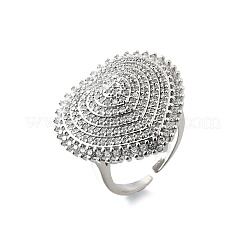 Латунные микро проложить манжеты кольца кубического циркония RJEW-V007-06P