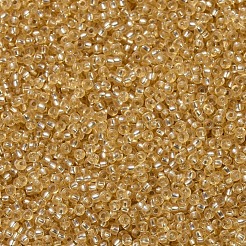 MIYUKIラウンドロカイユビーズ  日本製シードビーズ  11/0  （rr3)シルバーライニングゴールド  2x1.3mm  穴：0.8mm  約50000個/ポンド&nbsp;SEED-G007-RR0003