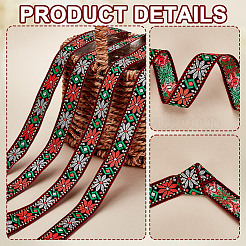 10 ярд полиэфирной жаккардовой ленты в этническом стиле с цветком OCOR-PH0004-86B