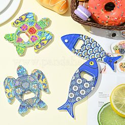 4шт 4 стиля меламиновый магнит на холодильник открывалка для бутылок&nbsp;AJEW-CJ0001-54