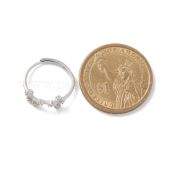 Созвездия родиевое покрытие 925 стерлинговое серебро микропаве прозрачные кубические цирконии регулируемые кольца для женщин RJEW-P130-01P-K