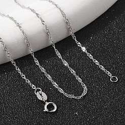 Антикоррозийное родиевое покрытие 925 стерлинговое серебро сингапурская цепочка ожерелья&nbsp;STER-F039-40cm-06P