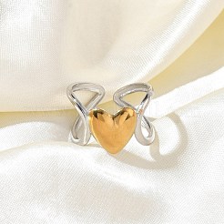Offene Manschettenringe aus Edelstahl 304 für Damen&nbsp;RJEW-F208-03GP-05