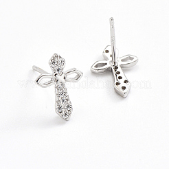 925 серебряный циркониевый крест серьги для мужчин и женщин подарок на день святого валентина KX7020