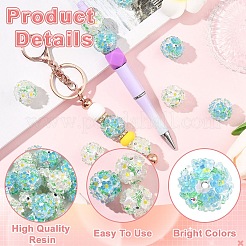 5 шт. бусины из полимерной глины ручной работы со стразами и смолой&nbsp;RESI-YW0005-95A