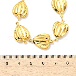 Valentinstags-Halskette aus 304er Edelstahl mit geriffelten Herzgliedern für Damen&nbsp;NJEW-JN06132