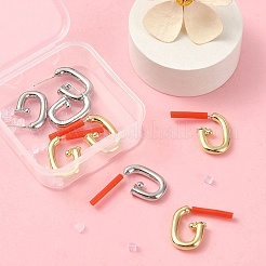 8 Stück 2-Farben-Rack-Plating-Legierungs-Ohrstecker-Ohrring-Zubehörse&nbsp;FIND-YW0003-82A