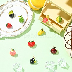 10 шт. 10 эмалевых значка с фруктовой тематикой&nbsp;JEWB-CJ0001-83